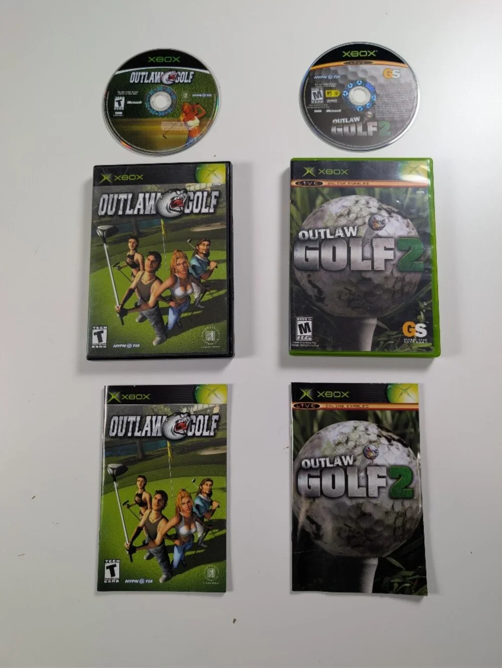Lot 2 Original Xbox Games Outlaw Golf & Outlaw Golf 2 CIB Complete Set